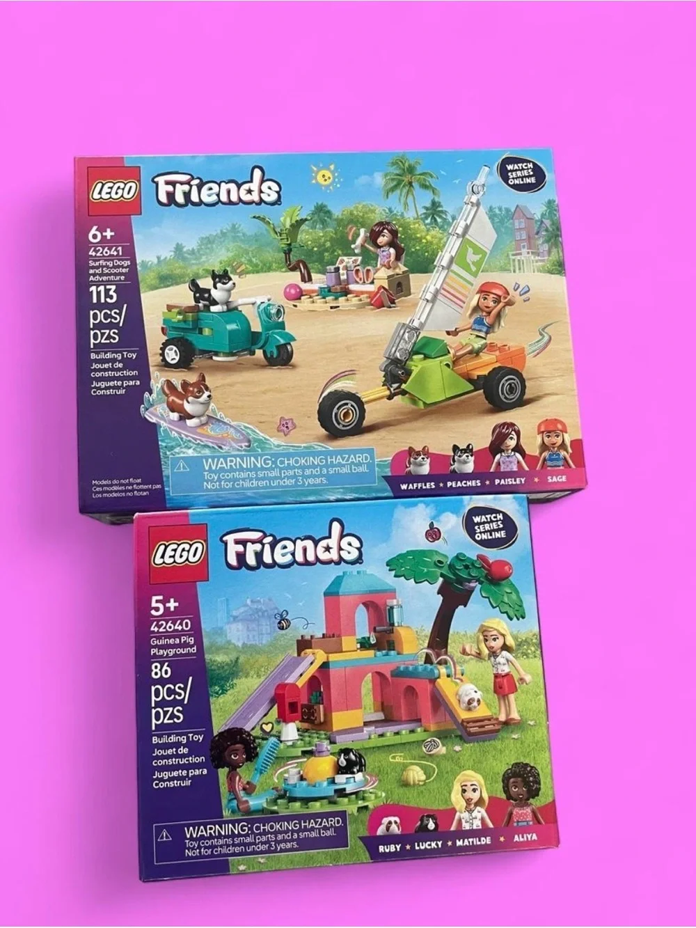LEGO Friends Boxes - Teal, Pink & Green Sets